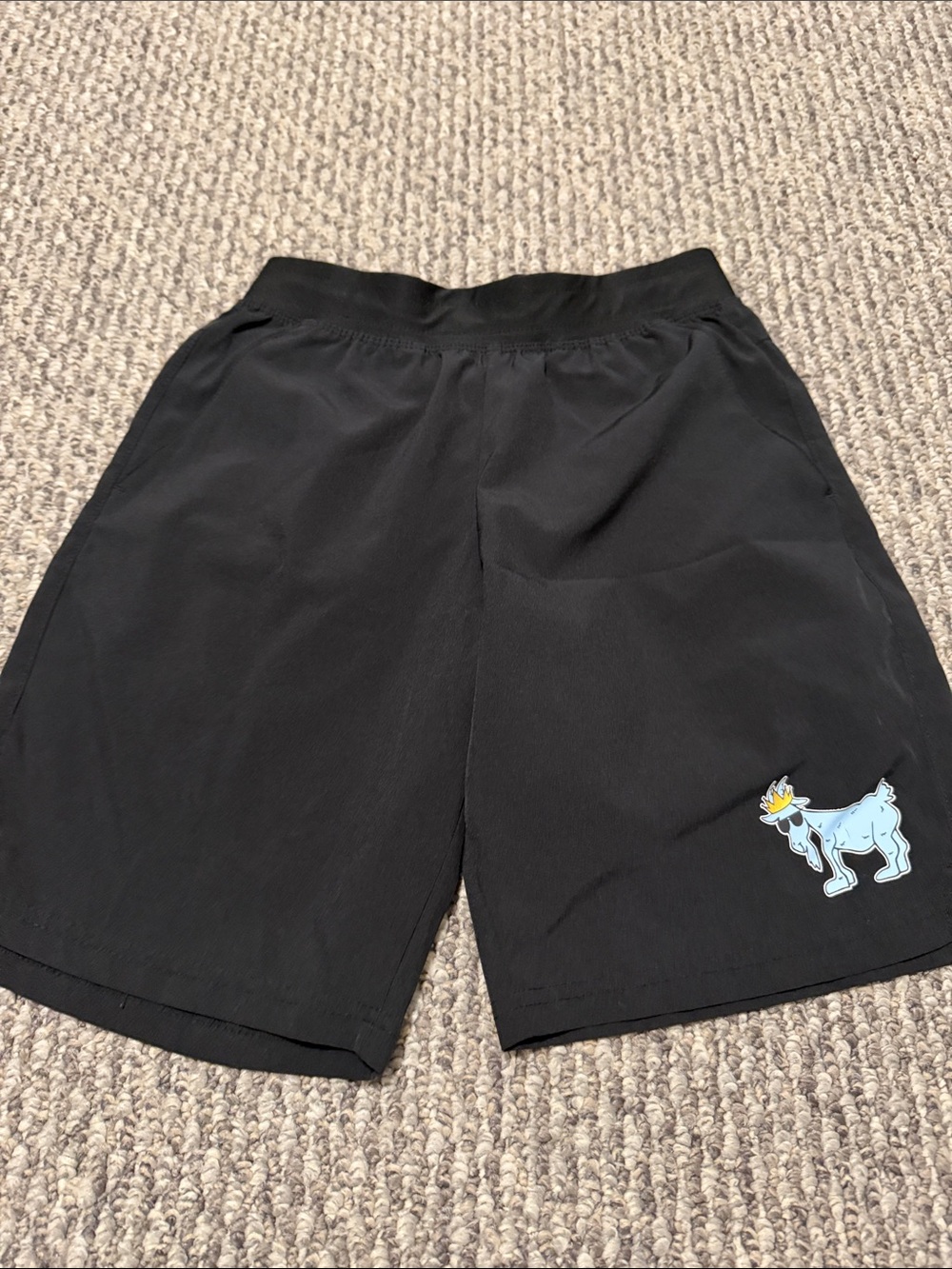 Kids Black Athletic Shorts with Goat USA Patch